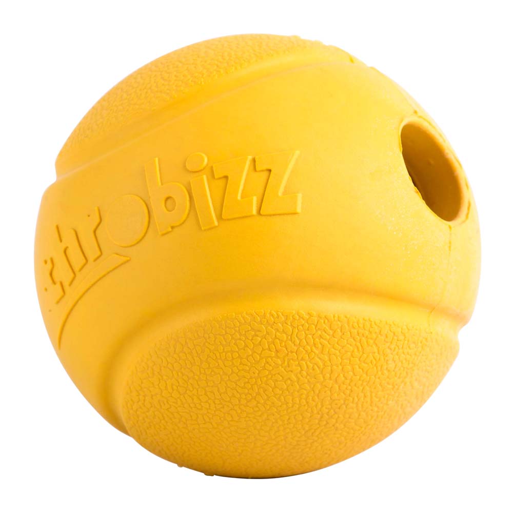 large yellow rubber ball for dogs to play